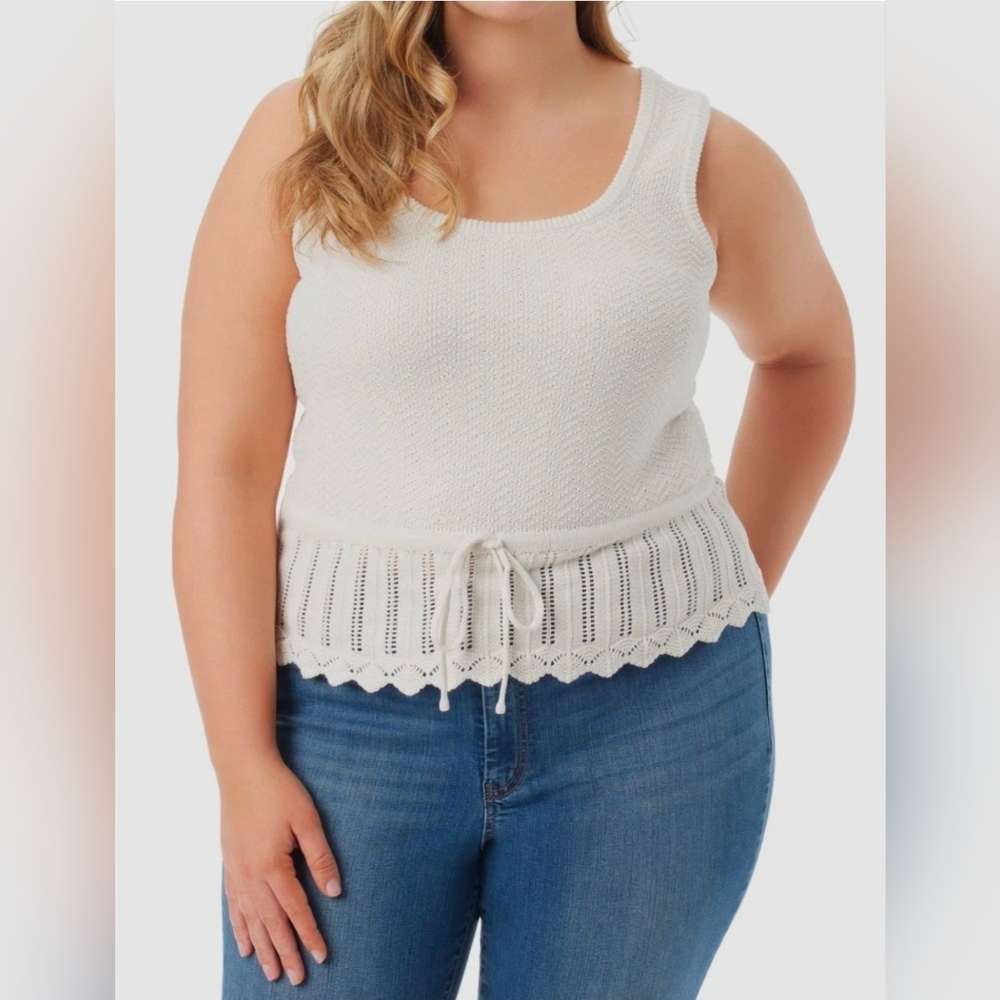 Nwt Jessica Simpson  Sierra  Knitted Draw String Top Sweater Size 1X